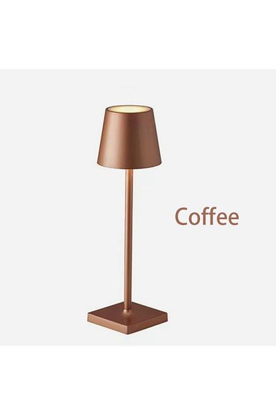 Choice Coffee Wireless LED Table Lamp 3-Level Dimmable Touch Desk Night Light USB Rechargeable For Room Stu