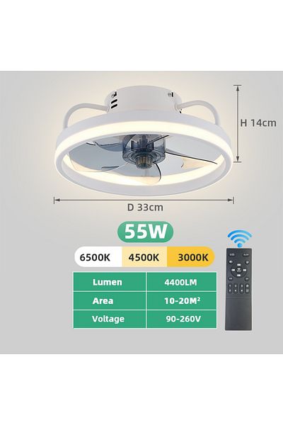 Choice 55W Model B-White 55W Ceiling Fan With Light, Ceiling LED Light Fan with Remote, Electric fan with L