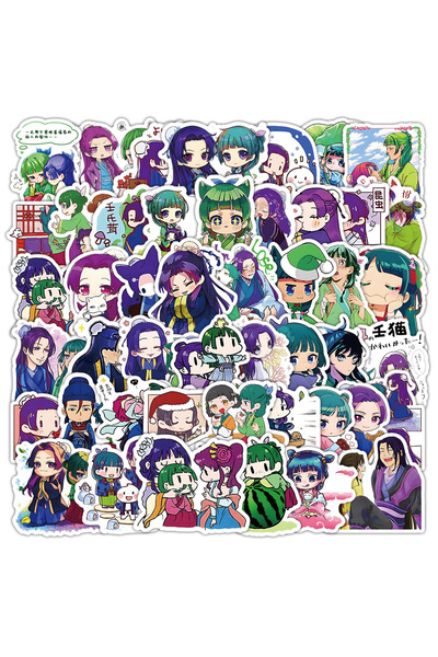 Choice 53 قطعة من ملصقات يوميات الصيدلية ماوماو اللطيفة على شكل رسوم متحركة مقاومة للماء وغطاء هاتف جرافيتي على شكل لوح تزلج مقاس كبير