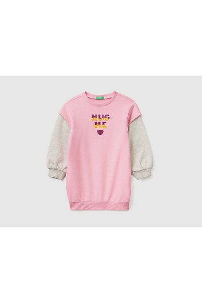 United Colors of Benetton Children's Embroidered Sweatshirt Dress for Girls