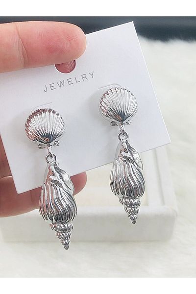DS DİAMONDSHOP Earring Oyster Hanging Model New Season Bykp-202507196