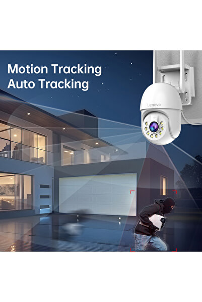 LENOVO كاميرا مراقبة خارجية PTZ IP بدقة 5 ميجابكسل مزودة بمقبس الاتحاد الأوروبي وكاميرا مراقبة خارجية PTZ IP وكاميرا 5X Zoom وصوت ثنائي الاتجاه
