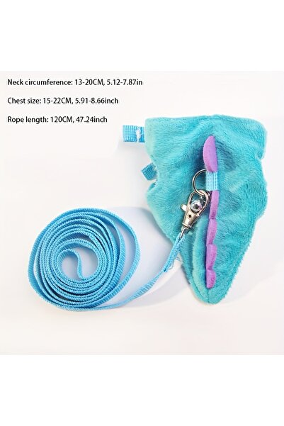 Choice1 Blue Ferret lead rope Vest type adjustable pet rope Cute dinosaur sha...