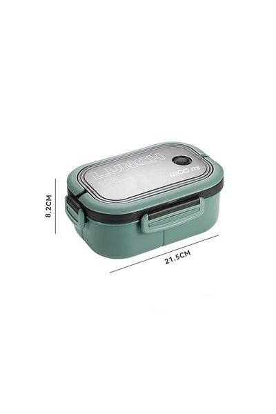 Choice 2 green 1200ML 2 Layer Bento Lunch Box With Spoon Fork, Kid High Capacity Microwae Food Containers P