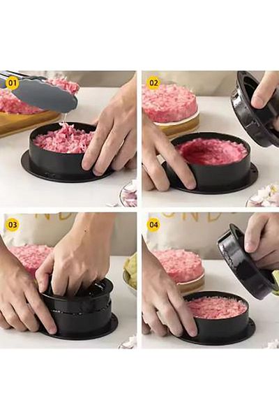 Choice 3 in 1 black 3in1 Round Hamburger Burger Press Beef Grill Food-Grade ABS Hamburger Helper Meat Press