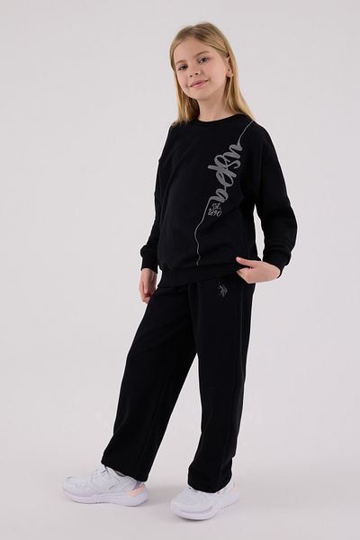 U.S. Polo Assn. Licensed Girls' Top and Bottom 2 Piece Tracksuit Set