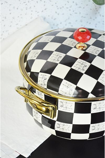 PONCİKPAZAR Elite Class 18 cm Checkerboard Cake Pot
