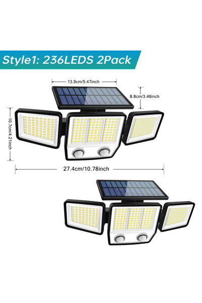 Choice 2pcs Style1 Solar Lights Outdoor Waterproof Super Bright Cordless Solar Motion Sensor Light 3 Adjust