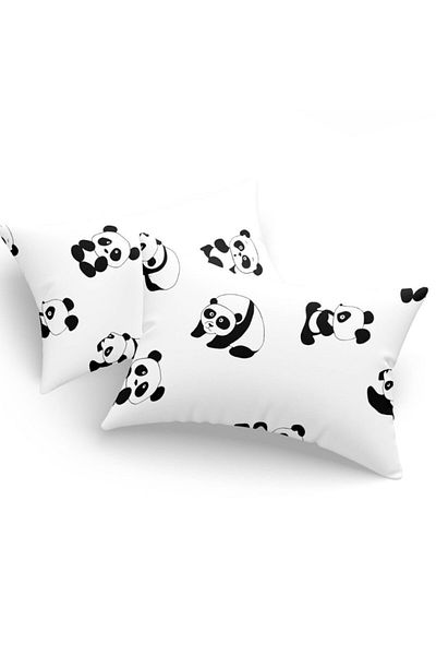 Eponj Home Set of 2 pillowcases 50x70 cm, polycotton, White Panda