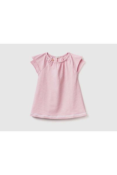 United Colors of Benetton Lightweight Double Sleeve Ruffled Dress for Baby Girls