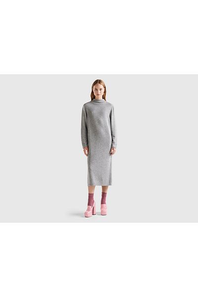 United Colors of Benetton Women's Midi Dress in Cashmere Blend
