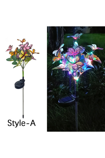 Choice مصباح LED ملون من Lawn-011-A على شكل فراشة ودوار الشمس يعمل بالطاقة ال...