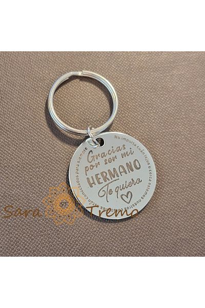 saratremo Stainless Steel Keychain – 'Gracias por ser mi hermano', Emotional Message for Brother