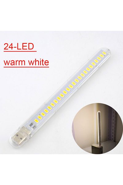 Choice 24LED Warm White 1PC Portable Mini 3/8/10/20/24 LED 5V USB DC Warm White Lamp Book Reading FLashligh