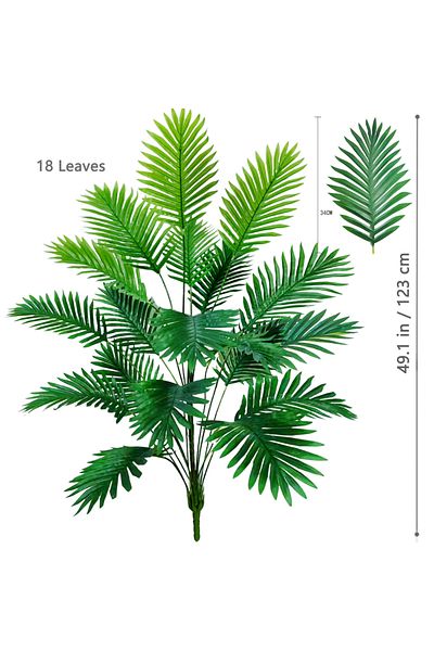 Choice k-SWK-18Y-123-2T19 53-123cm Artificial Palm Tree Tropical Fake Plant Green Plastic Palm Leaf Branch