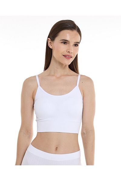 R&B White SINGLE PADDED SPORTS BRA-10-18