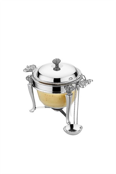 PONCİKPAZAR 4 Lt Round Embroidered Luxury Heated Service Cooker