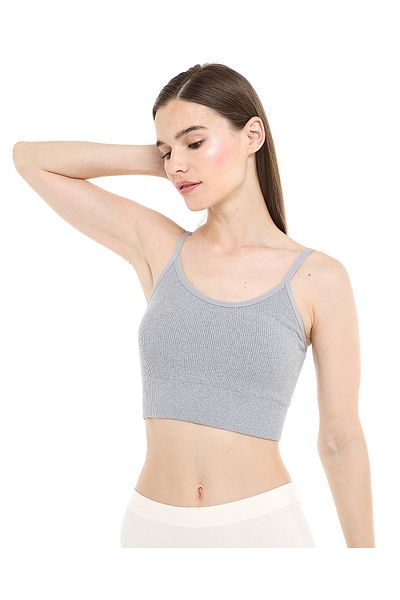 R&B Grey Melange SINGLE PADDED SPORTS BRA-10-18
