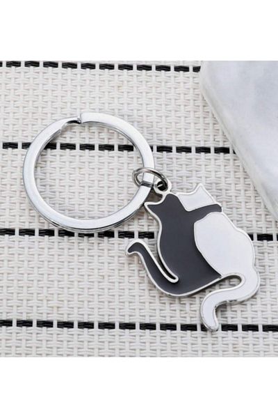 saratremo Japanese-style Cat Keychain – Ying-Yang Design