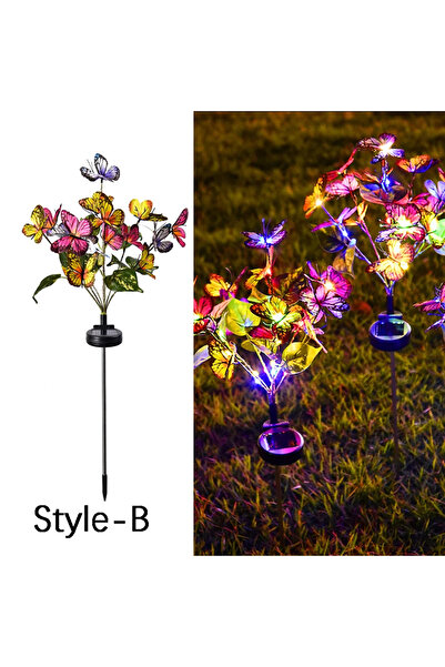 Choice مصباح LED ملون على شكل فراشة ودوار الشمس من Lawn-011-B يعمل بالطاقة ال...