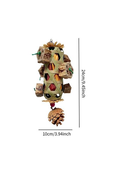 Choice Style B Parrot Hanging Bite Wooden Colorful Shredding Crinkles Parrot Chew Toys Natural Foraging Sol