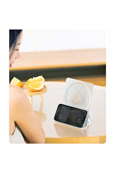 OEM Mini Desk Fan 4 Speed Mode, Rechargeable, Usb-c Charging, Phone Holder