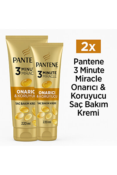 Pantene 3 Minute Miracle Onarıcı & Koruyucu Saç Bakım Kremi 2'li Set (2 x 220...