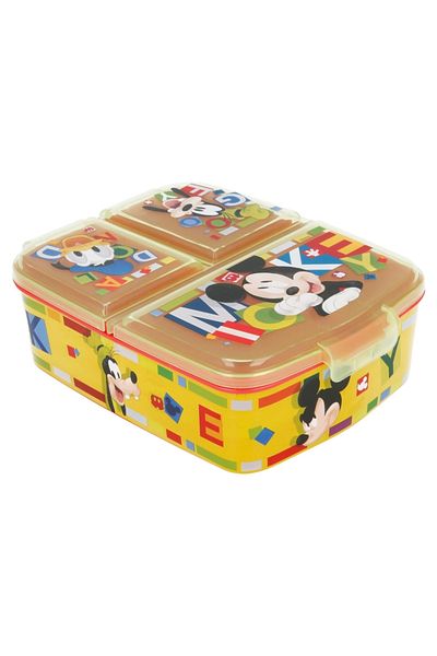 Mickey Mouse Rectangular sandwich box, multi-compartment, 19.5x16.5x6.7 cm, Multicolor, Mickey Mouse