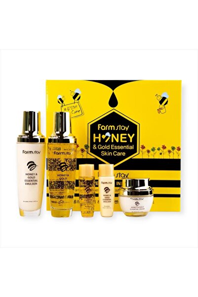 Farmstay مجموعة فارم ستاي للعناية بالبشرة بالعسل والذهب الغرواني منتج كوري اصلي