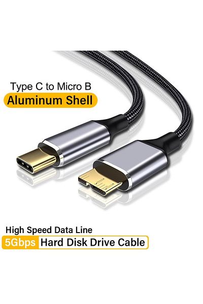 Choice 0.5m USB C to Micro B USB3.0 Type A to Micro B External Hard Drive Disk Cable 5Gbps Fast Data Sync