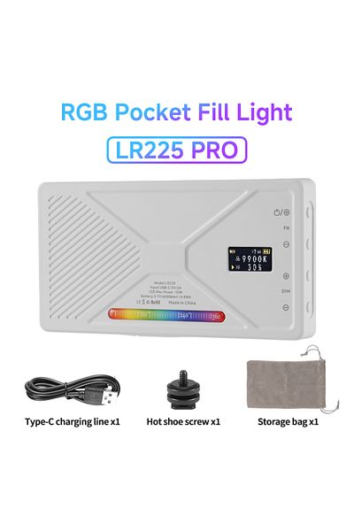 Choice شاشة بيضاء MIAOTU LYD-LR225 LED RGB ملء ضوء جيب مستقيم إضاءة تصوير فيديو جيب كبير