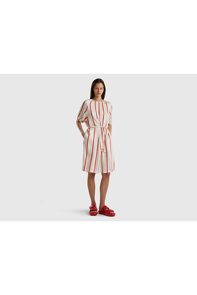 United Colors of Benetton Women's Striped Short Dress