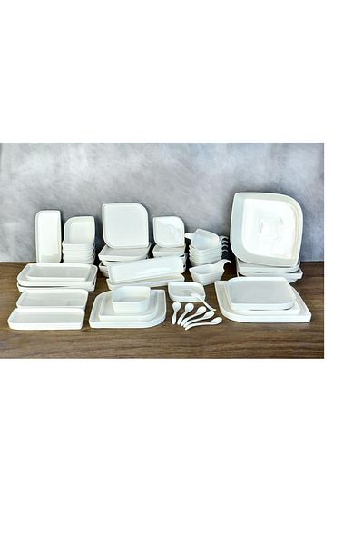 PONCİKPAZAR Lilian White 46 Piece Breakfast Set