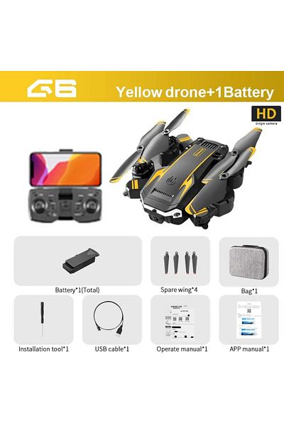 Choice طائرة بدون طيار رباعية المراوح قابلة للطي احترافية جديدة من طراز Yellow-SingleC-1B KBDFA G6S S6 HD مزودة بكاميرا ونظام تحديد المواقع العالمي (GPS) وجهاز تحكم عن بعد