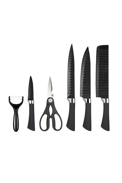 wei inox Knife set, 6 elements, iron/pvc, black
