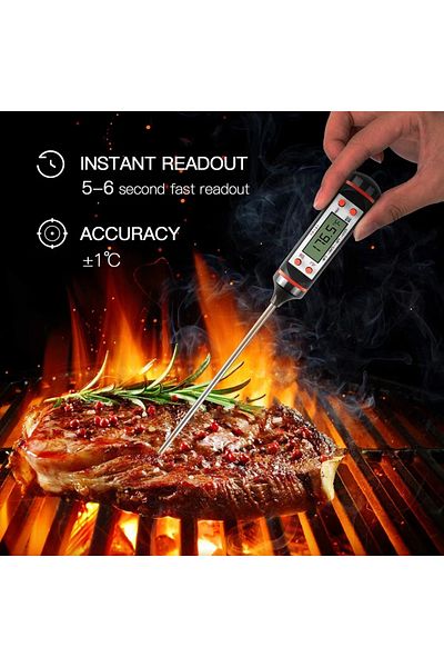 Choice TP101 Thermometer Digital Probe Thermometer Kitchen Temperature 15cm Oil Thermometer Barbecue Bak...