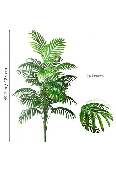 Choice SWK-24Y-125-2T19 53-123cm Artificial Palm Tree Tropical Fake Plant Green Plastic Palm Leaf Branches