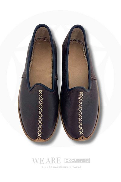 okcubaba Brown Handmade Yemeni – Genuine Leather Traditional Shoes