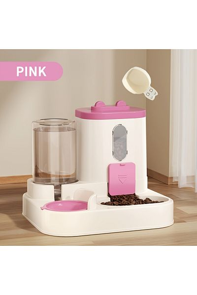Choice pink 2in 1 Cat Food Dispenser Water and Food Integrated Fully Automatic Cat Food Feeding and Water D