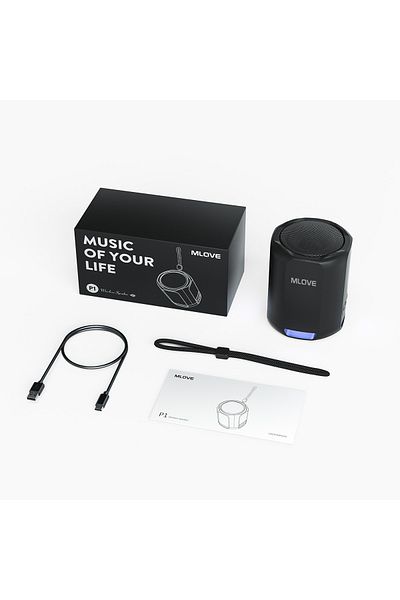 Choice black MLOVE P1 Portable Bluetooth Speaker, Bluetooth 5.3, RGB Lights, Compact High-Fidelity Sound, T