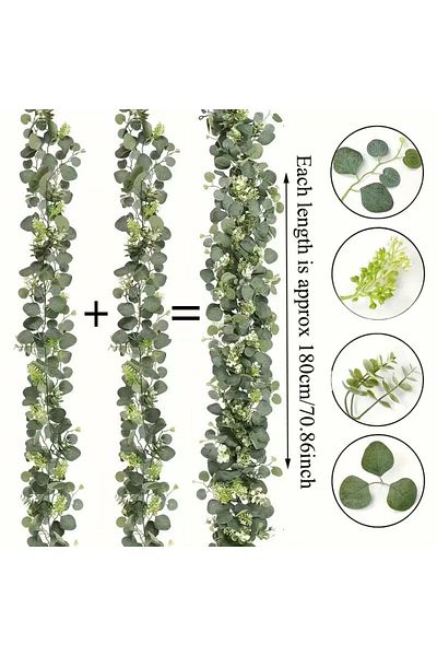 Choice 2pcs 1pcs 2pcs Green artificial eucalyptus and willow garlands, 70inch long artificial plant vines w