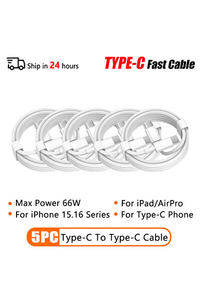 Choice كابل USB من النوع C بطول 1 متر، 66 واط، 5 قطع، 66 واط، PD، 30 واط، منا...