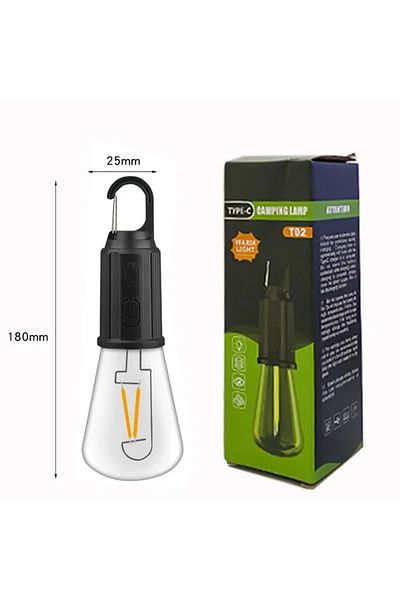 XIWANGFIRE T02 LED Camping Light Type-C USB Rechargeable Waterproof 400mAh 100LM Tent Light with Hook 3 Modes O