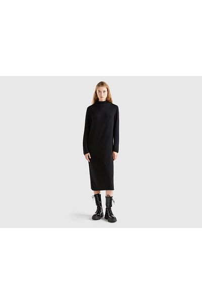 United Colors of Benetton Women's Midi Dress in Cashmere Blend