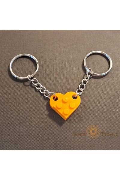 saratremo Set 2 keychains – heart shape, orange