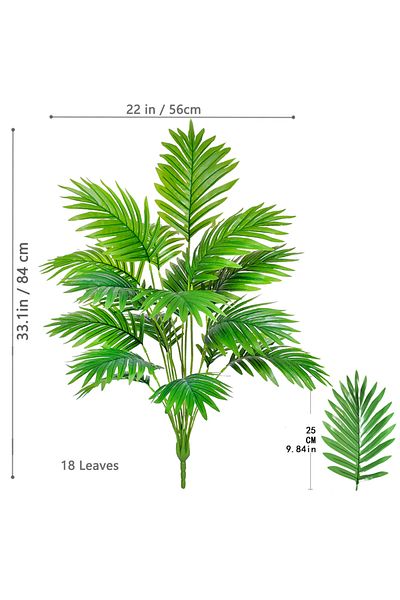 Choice SWK-18Y-84-2T19 53-123cm Artificial Palm Tree Tropical Fake Plant Green Plastic Palm Leaf Branches