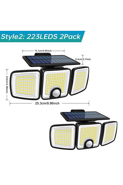 Choice 2pcs Style2 Solar Lights Outdoor Waterproof Super Bright Cordless Solar Motion Sensor Light 3 Adjust