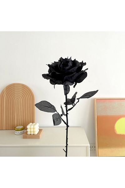 Choice 3pcs black 1pc Pure Black Rose Mock Bouquet Halloween Horror Gothic dark decor immortal flowers Pla