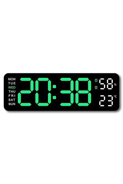 Choice 9 inch BG 9 Inch Large Digital Wall Clock USB Powered TEMP Humidity Week Auto Dimmer DST Table Clock