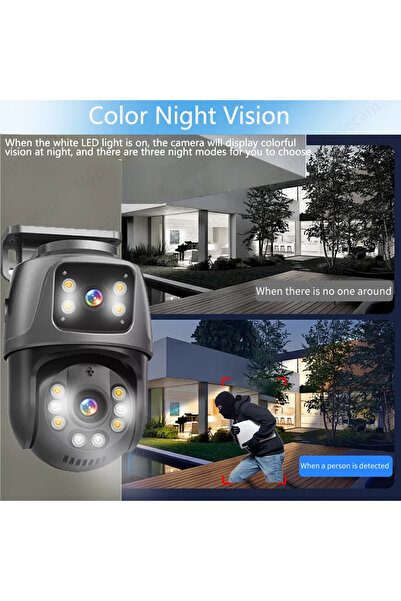 Choice 8MP Camera No Card 8MP 4K Dual Lens POE IP Camera PTZ Dual Screens Smart Home 360° PTZ Wired Video S